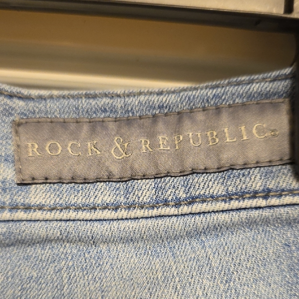 Rock & Republic Light Blue Skinny Jeans, Size 8 - Picture 3 of 11